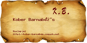 Kober Barnabás névjegykártya