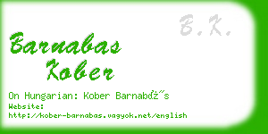 barnabas kober business card